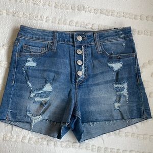 VERVET High Rise Distressed Shorts